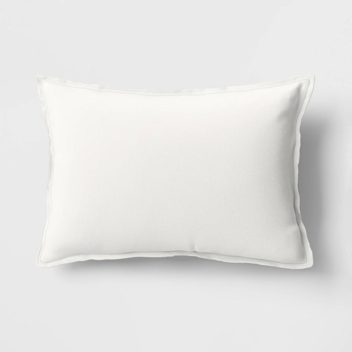 Printed Cotton with Embroidery Lumbar Throw Pillow Blue - Room Essentials