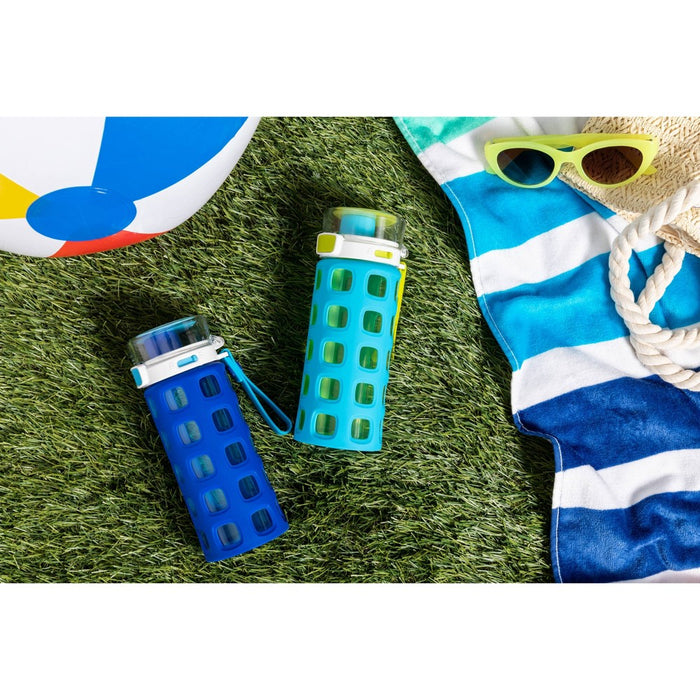 Ello 2pk Dash Plastic Kids' 16oz Water Bottles Blue/Green