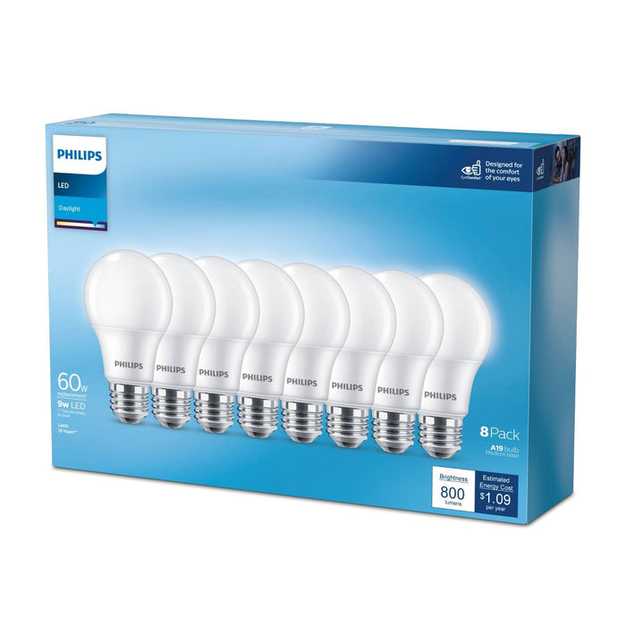 Philips LED 60W Frosted Daylight Non-Dim A19 8P (non-T20)