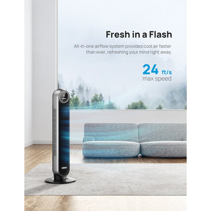 Dreo Nomad 36" Quiet Bladeless Oscillating Tower Fan Black/Silver (LOCAL PICKUP ONLY)