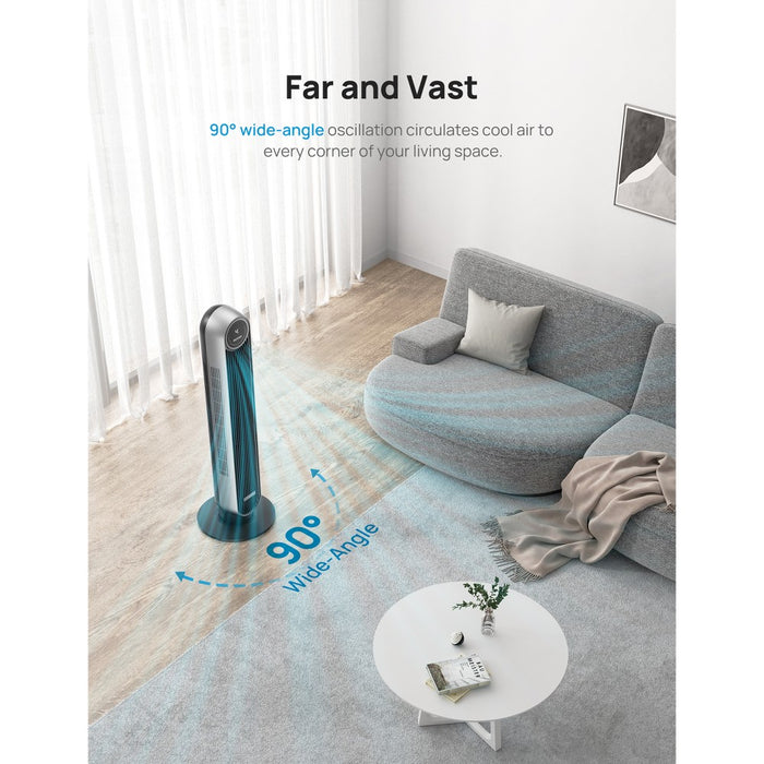 Dreo Nomad 36" Quiet Bladeless Oscillating Tower Fan Black/Silver (LOCAL PICKUP ONLY)