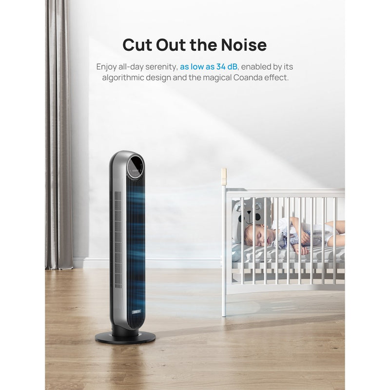 Dreo Nomad 36" Quiet Bladeless Oscillating Tower Fan Black/Silver (LOCAL PICKUP ONLY)