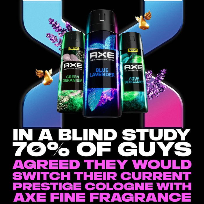 Axe Blue Lavender 72-Hour Aluminum-Free Premium Body Spray - Mint + Amber - 4oz