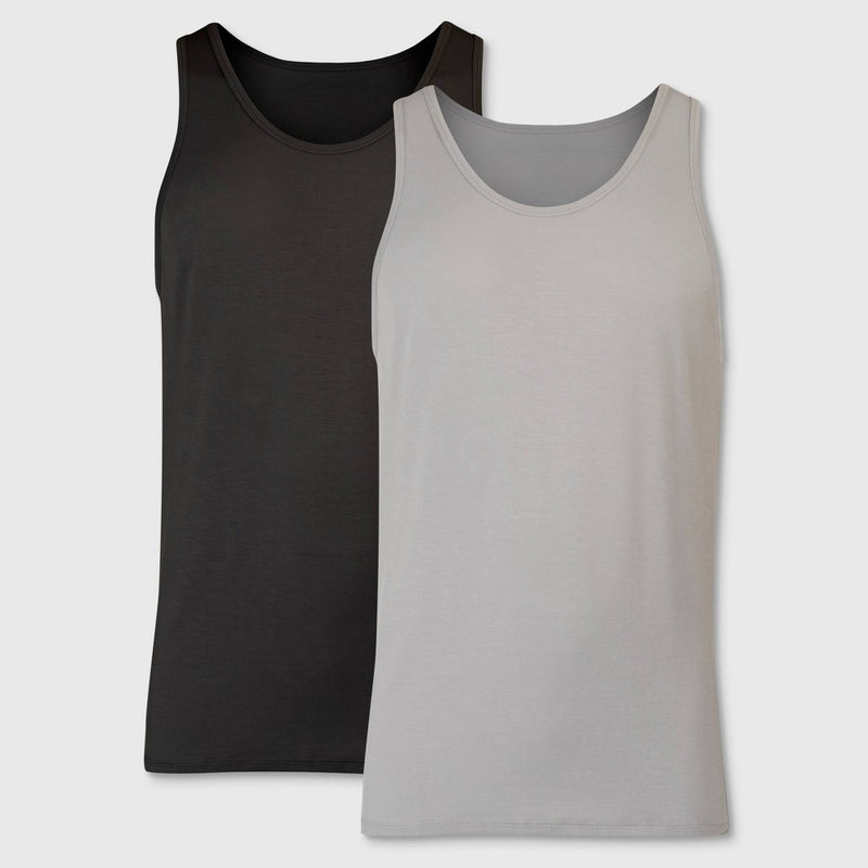 Hanes Originals Premium Men's SuperSoft Sleeveless Crewneck Tank Undershirt 2pk - Taupe/Black S