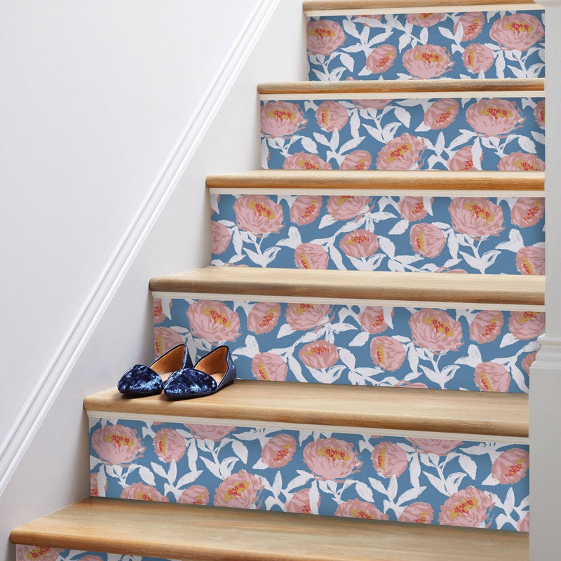 Floral Peel & Stick Wallpaper Blue/White - Opalhouse