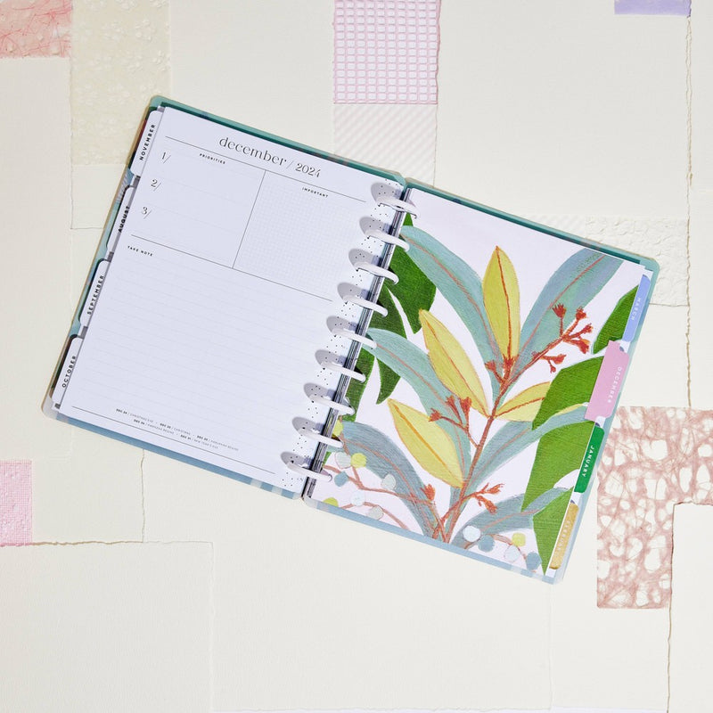 Happy Planner July 2024 - June 2025 Weekly/Monthly Planner 9.75"x8.75" Classic Vivid Blooms