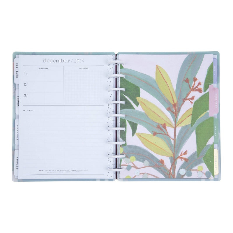 Happy Planner July 2024 - June 2025 Weekly/Monthly Planner 9.75"x8.75" Classic Vivid Blooms