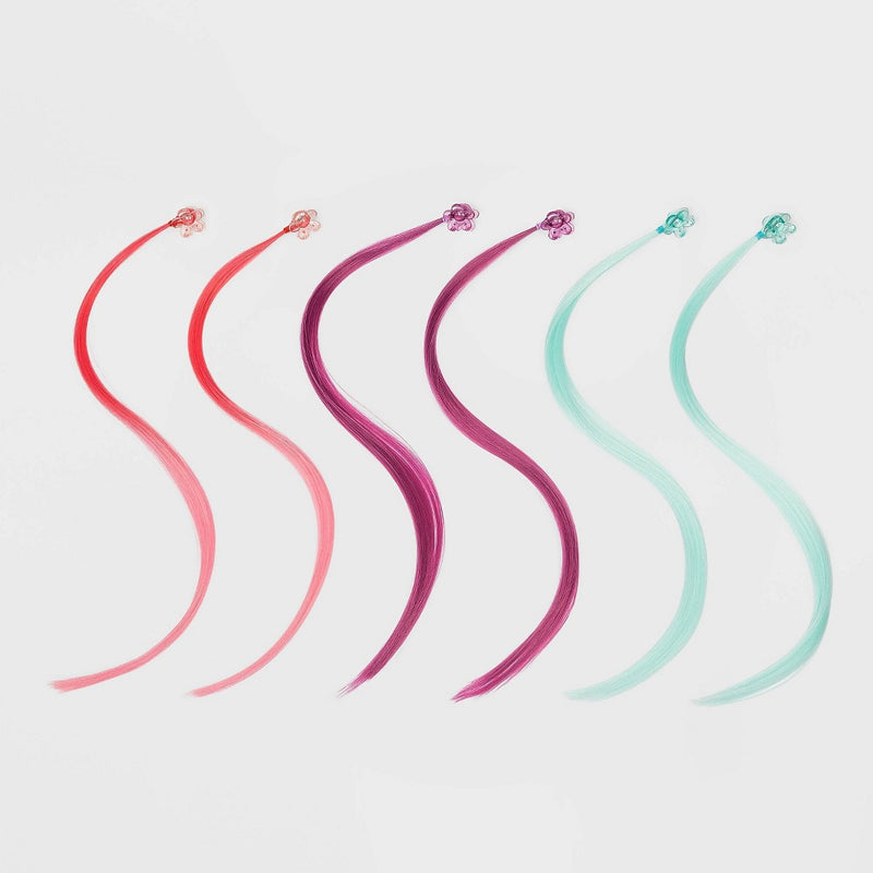 Kids' 6pk Faux Hair Extensions - Cat & Jack Pink/Teal