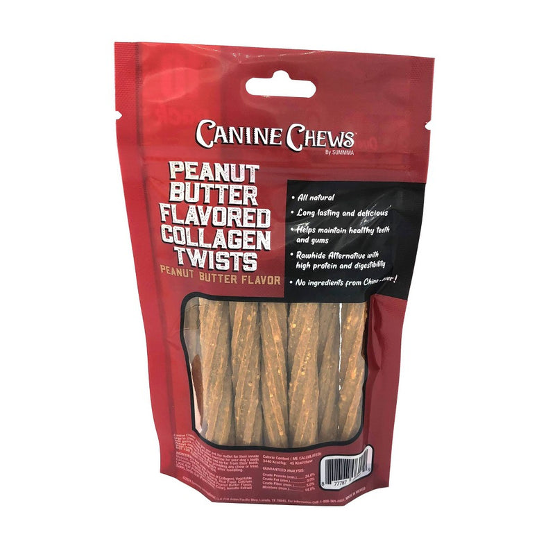 Canine Chews Collagen Twist All Ages Dog Treat with Peanut Butter Flavor - 4.58oz