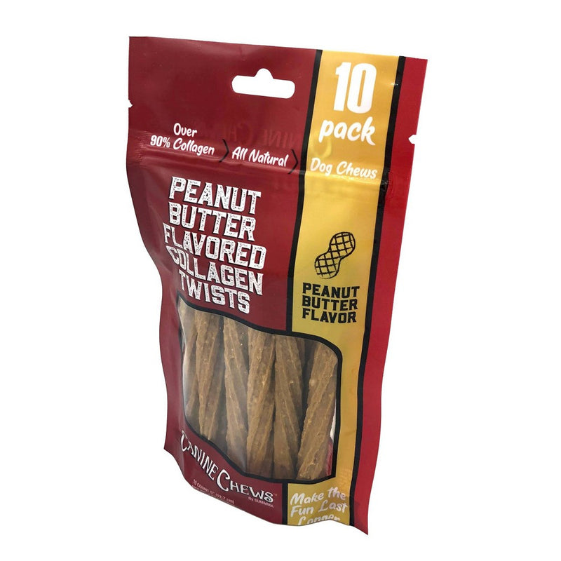 Canine Chews Collagen Twist All Ages Dog Treat with Peanut Butter Flavor - 4.58oz