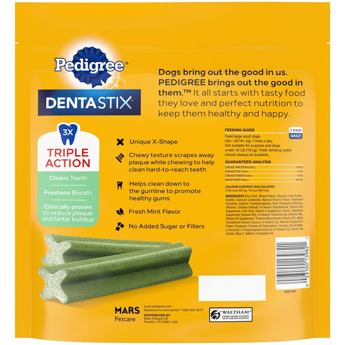 Pedigree Dentastix Fresh Large Dental Chicken and Mint Flavor Dental Dog Treats - 36ct