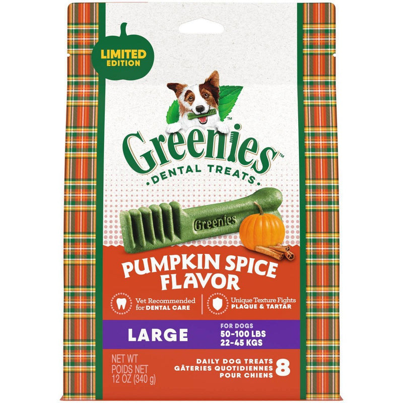 Greenies Pumpkin Spice Large Dental Dog Treats - 12oz