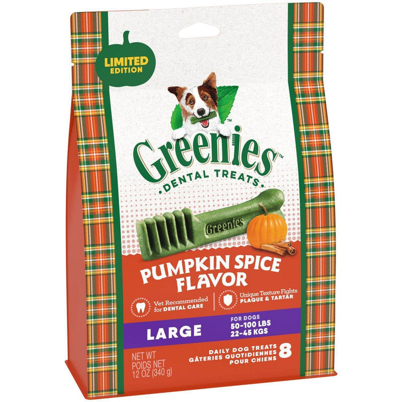 Greenies Pumpkin Spice Large Dental Dog Treats - 12oz