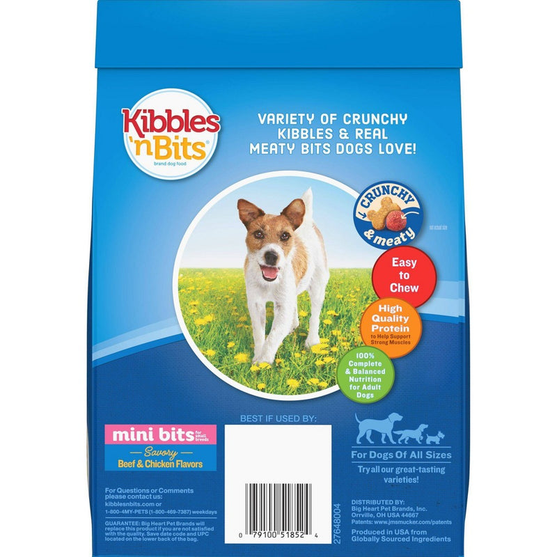 Kibbles 'n Bits Mini Bits Savory Beef & Chicken Flavors Small Breed Complete & Balanced Dry Dog Food - 3.5lbs