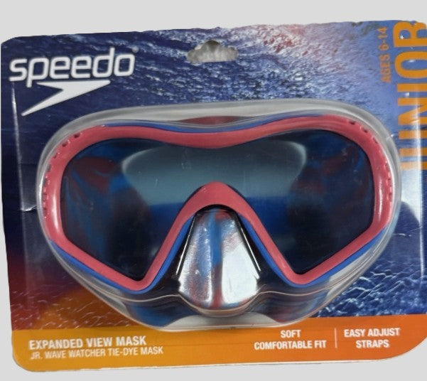 Speedo Junior Wave Watcher Goggles - Coral/Celeste Tie-Dye
