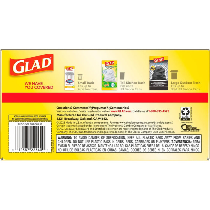 Glad ForceFlex Drawstring Fragrance Free Trash Bags - 13 Gallon - 100ct