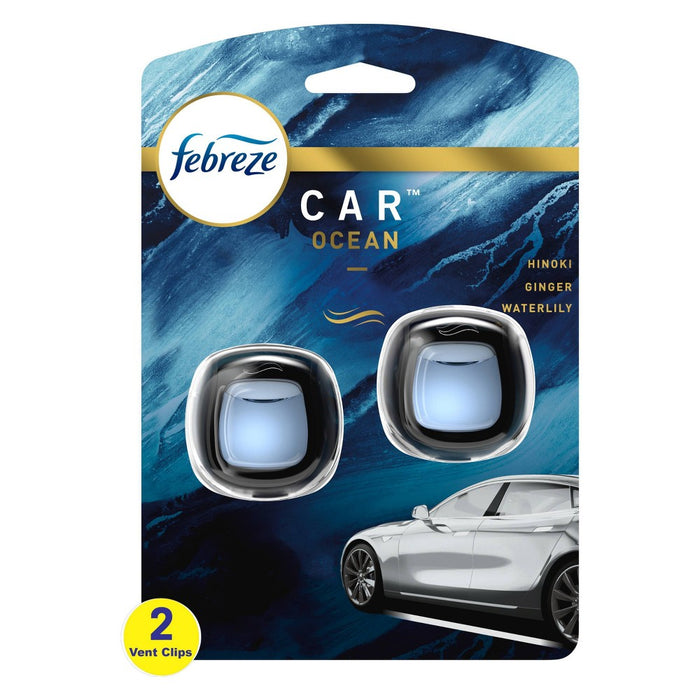 Febreze Car Air Freshener Vent Clip - Ocean Scent - 0.14 fl oz/2pk