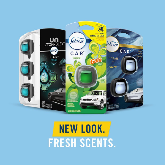 Febreze Car Air Freshener Vent Clip - Ocean Scent - 0.14 fl oz/2pk