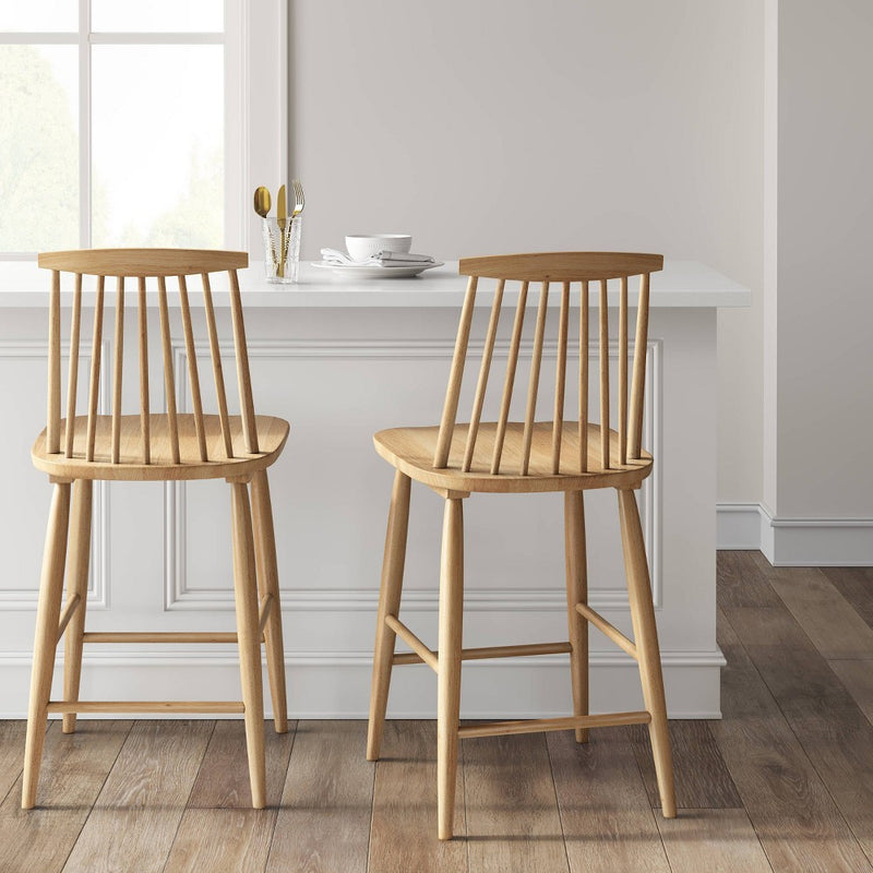 Harwich High Back Windsor Counter Height Barstool Wood Tone Natural - Threshold (LOCAL PICKUP ONLY)
