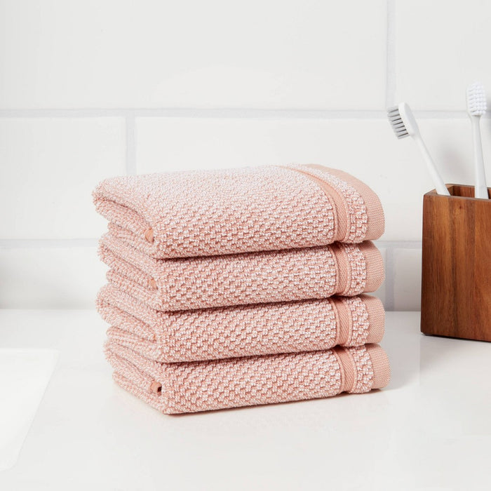 4pk Performance Texture Washcloth Set Clay - Threshold