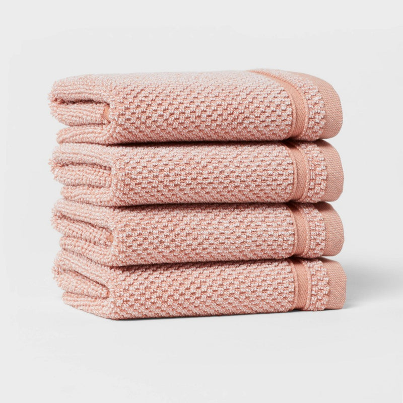 4pk Performance Texture Washcloth Set Clay - Threshold