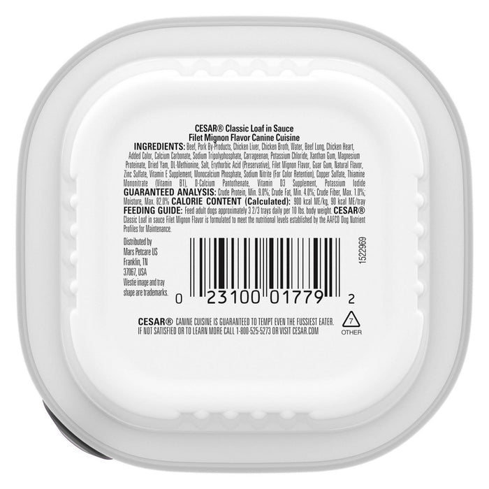 Cesar Classic Loaf in Sauce Filet Mignon Beef Flavor Adult Wet Dog Food - 3.5oz