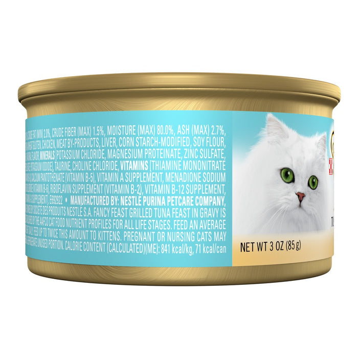 Purina Fancy Feast Grilled Gourmet Wet Cat Food with Fish Flavour Feast In Gravy - 3oz