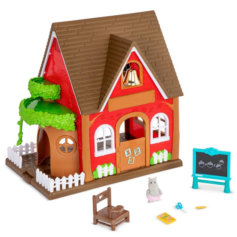 Li'l Woodzeez Toy School 8pc Woodland Schoolhouse Playset