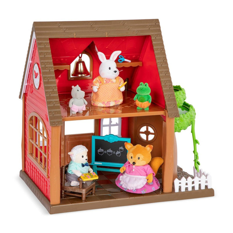 Li'l Woodzeez Toy School 8pc Woodland Schoolhouse Playset