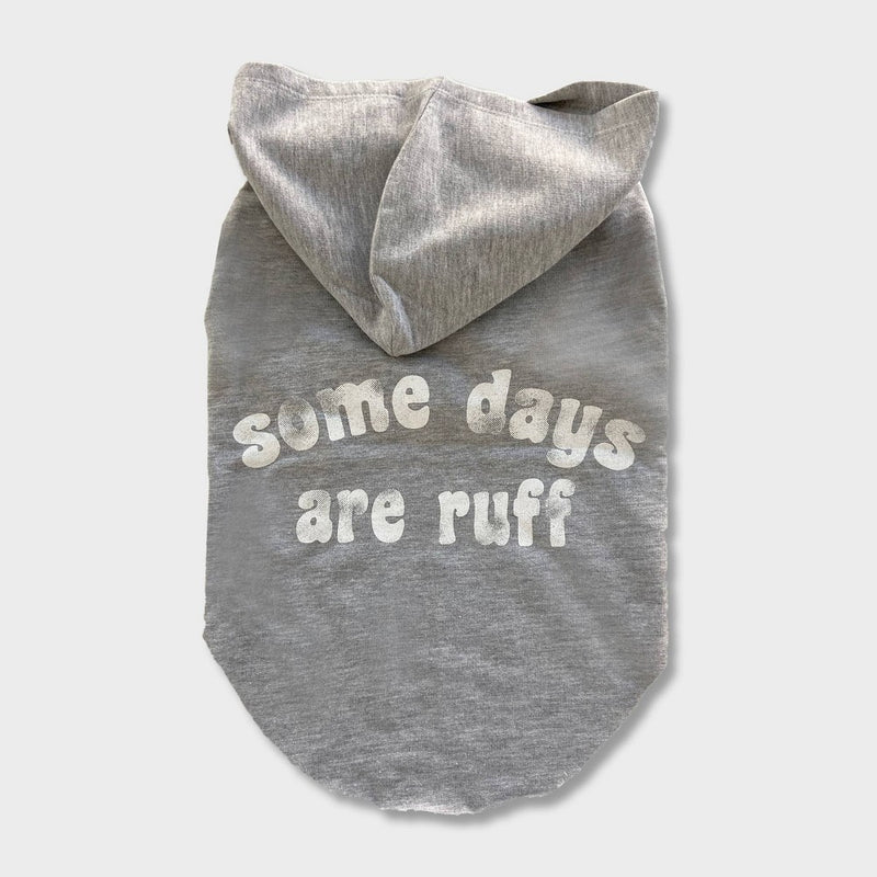 Grayson Pup 'Some Days are Ruff' Dog Hoodie - Gray - L