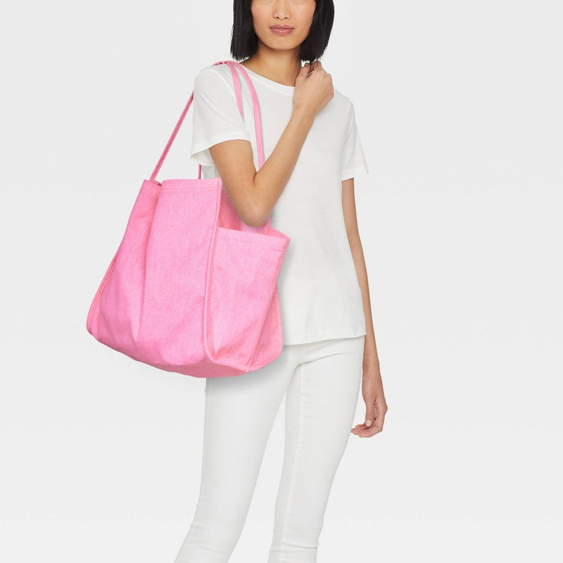 Large Tote Handbag - Wild Fable Pink Denim