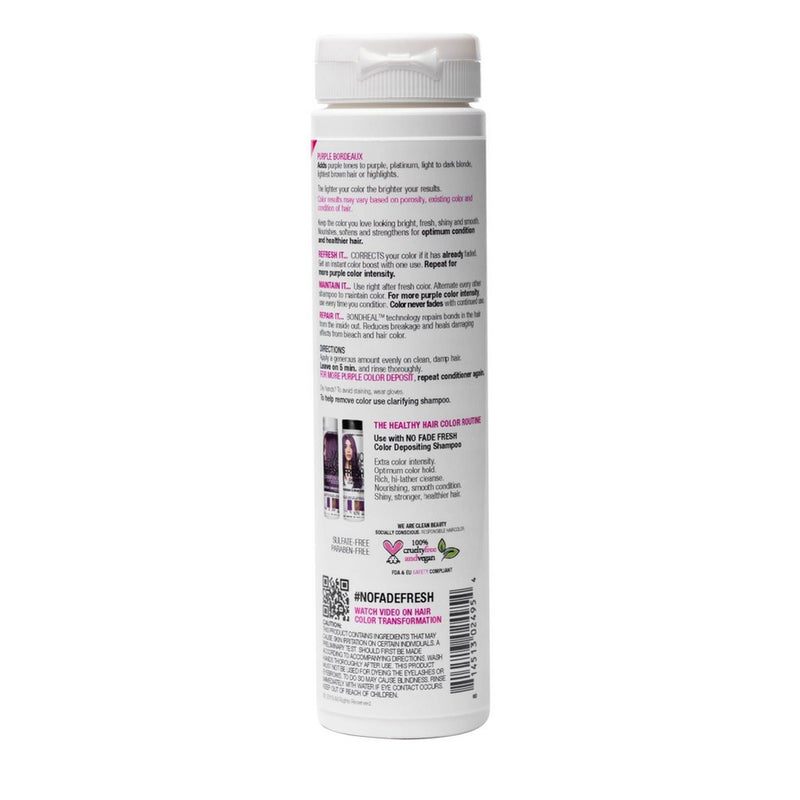No Fade Fresh Color Depositing Semi Permanent Hair Color Conditioner with BondHeal Repair - Purple - 6.4 fl oz