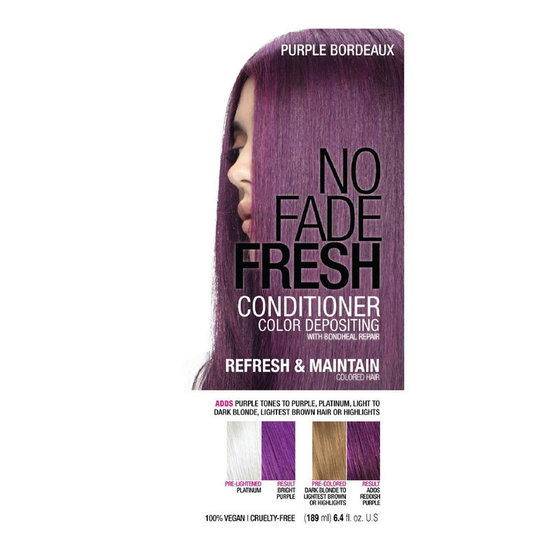 No Fade Fresh Color Depositing Semi Permanent Hair Color Conditioner with BondHeal Repair - Purple - 6.4 fl oz
