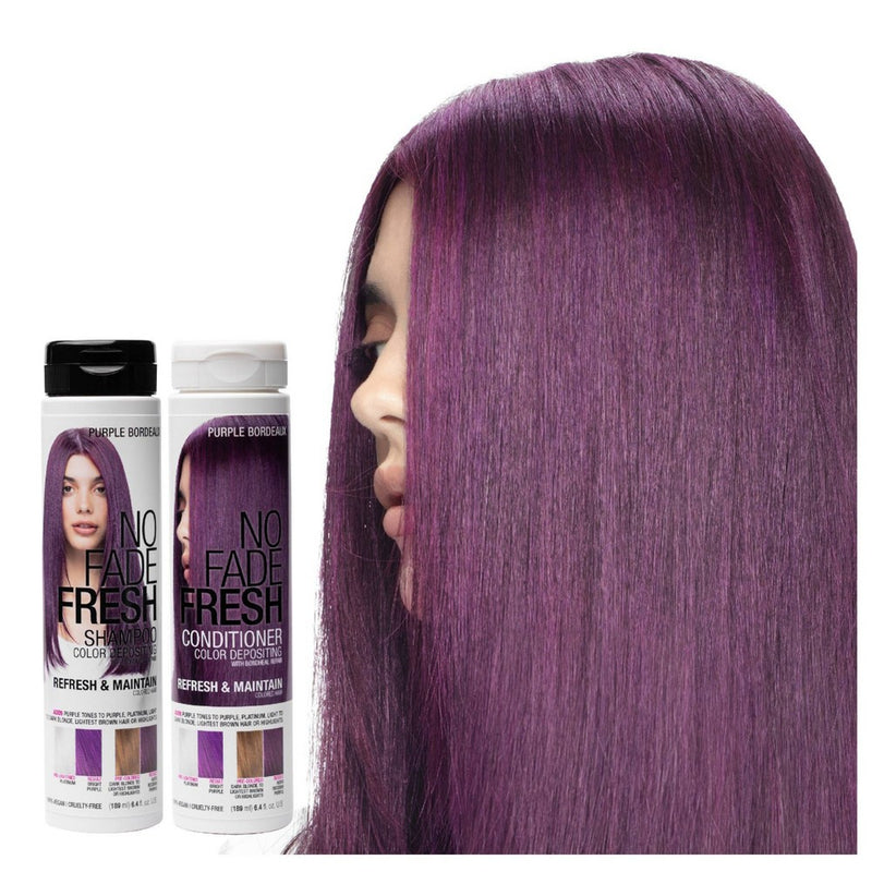 No Fade Fresh Color Depositing Semi Permanent Hair Color Conditioner with BondHeal Repair - Purple - 6.4 fl oz