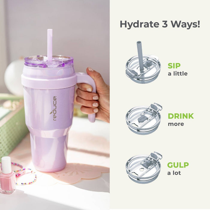 Reduce 40oz Cold1 Vacuum Insulated Stainless Steel Straw Tumbler Mug Light Purple