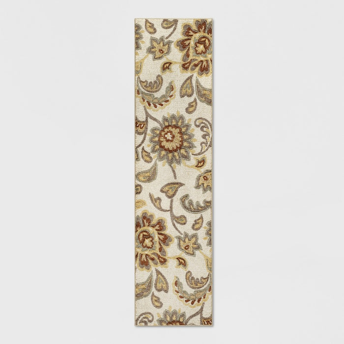 Maples 2'x7' Runner Floral Paisley Rug Beige