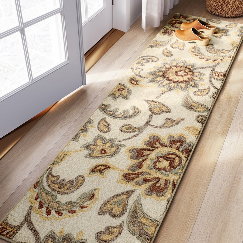Maples 2'x7' Runner Floral Paisley Rug Beige (LOCAL PICKUP ONLY)