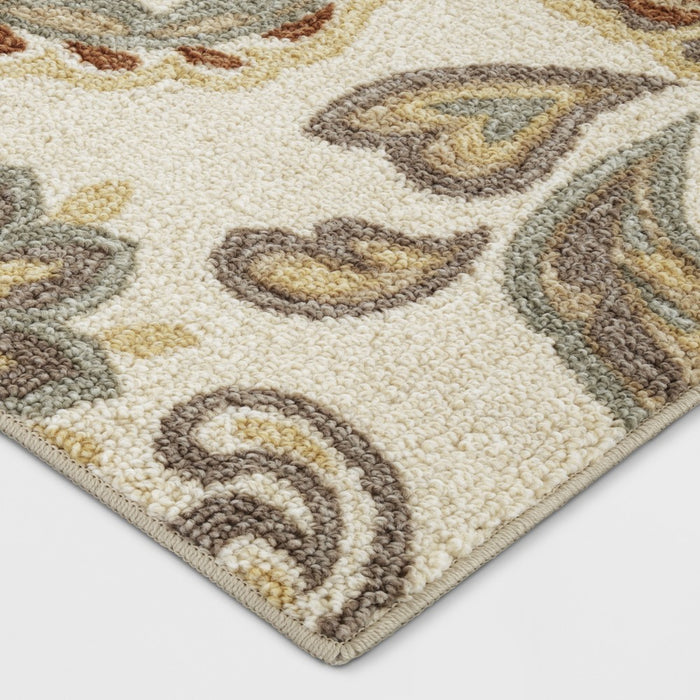 Maples 2'x7' Runner Floral Paisley Rug Beige