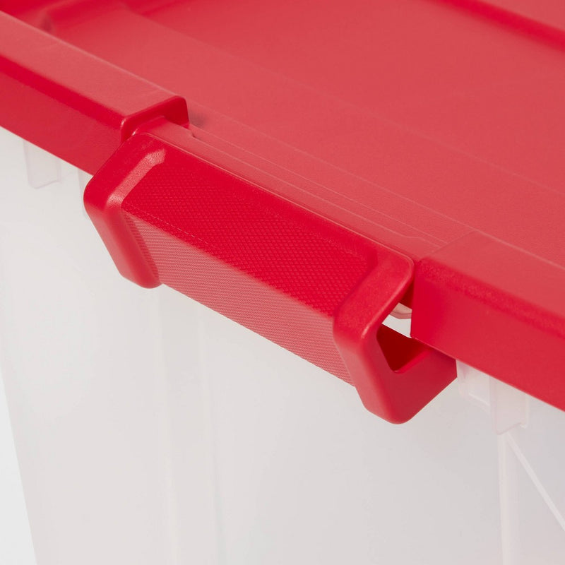 200qt Latching Storage Box Clear with Red Lid - Brightroom (LOCAL PICKUP ONLY)