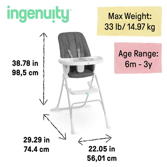 Ingenuity Sun Valley Compact High Chair - Gray (LOCAL PICKUP ONLY)