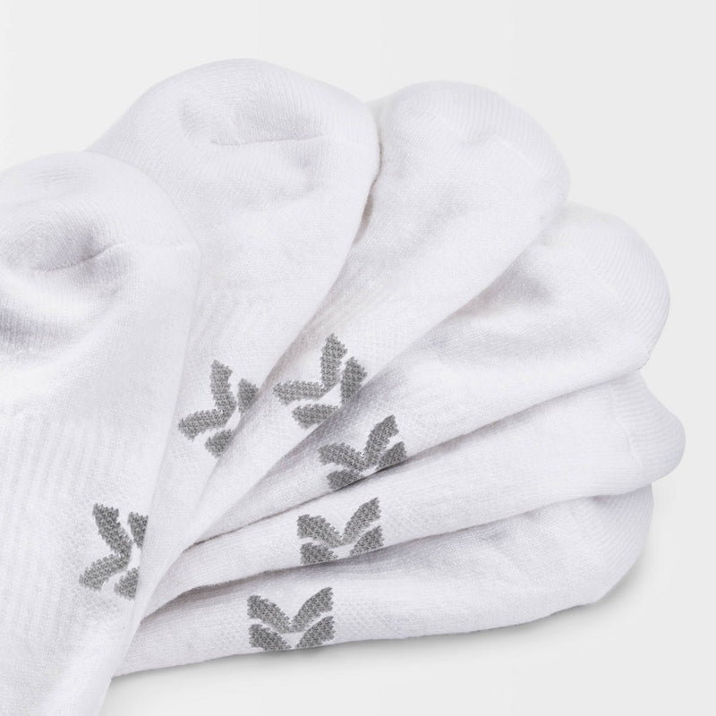 Women's Cushioned 6pk No Show Athletic Socks - All In Motion White 4-10