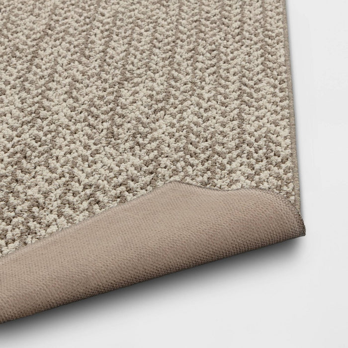 2'x7' Washable Weave Herringbone Runner Rug Cream - Threshold