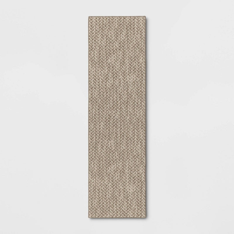 2'x7' Washable Weave Herringbone Runner Rug Cream - Threshold (LOCAL PICKUP ONLY)