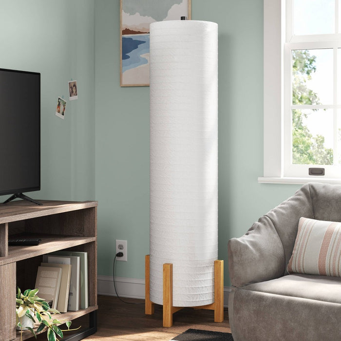Paper Floor Lamp Natural Wood - Room Essentials