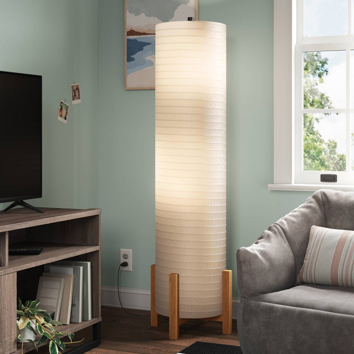 Paper Floor Lamp Natural Wood - Room Essentials