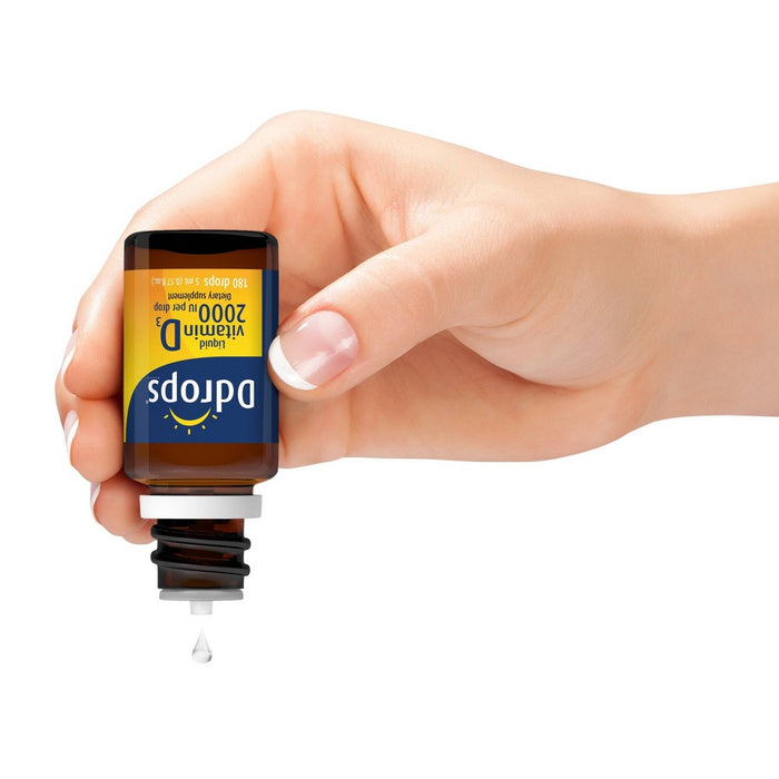 Ddrops Liquid Vitamin D3 Drops 2000 IU (50 mcg) - 180 drops - 0.17 fl oz