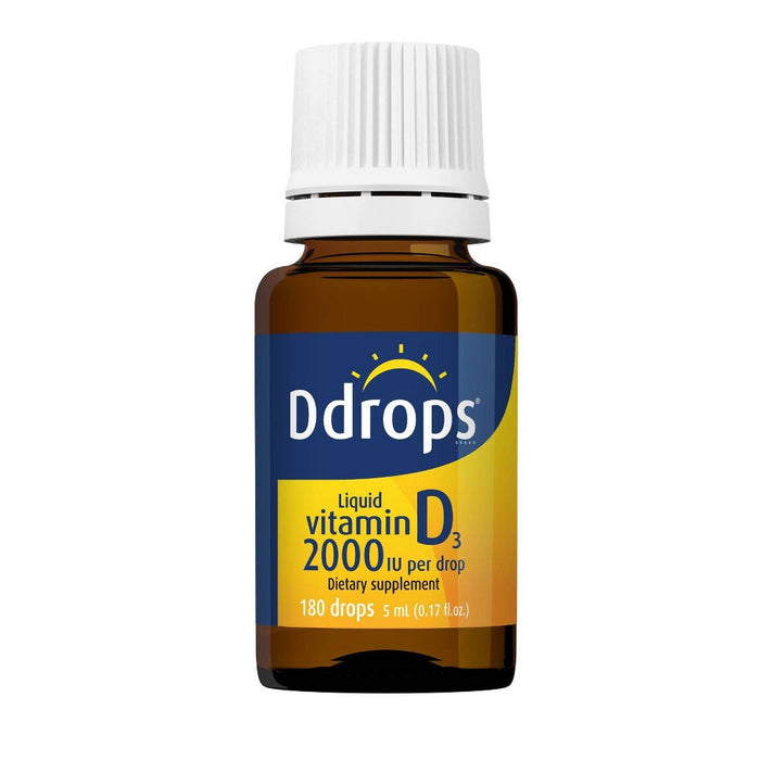 Ddrops Liquid Vitamin D3 Drops 2000 IU (50 mcg) - 180 drops - 0.17 fl oz