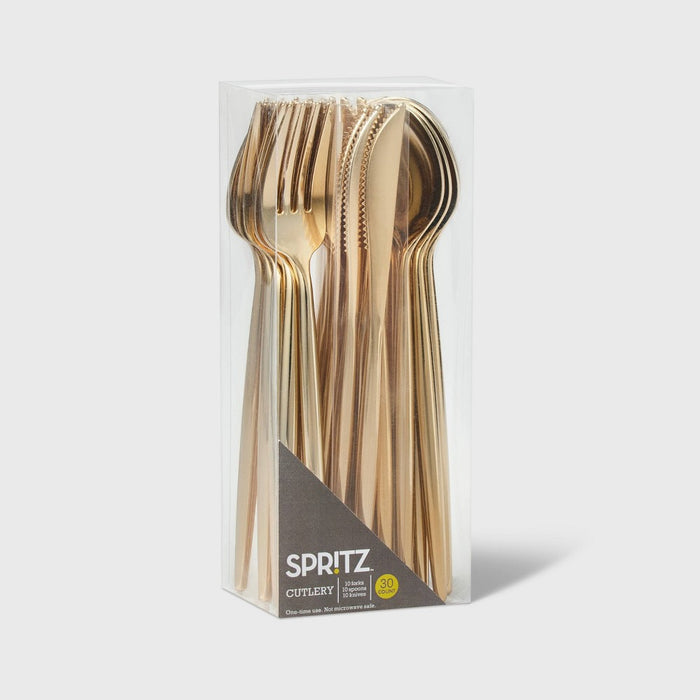 30ct Cutlery Set Gold - Spritz