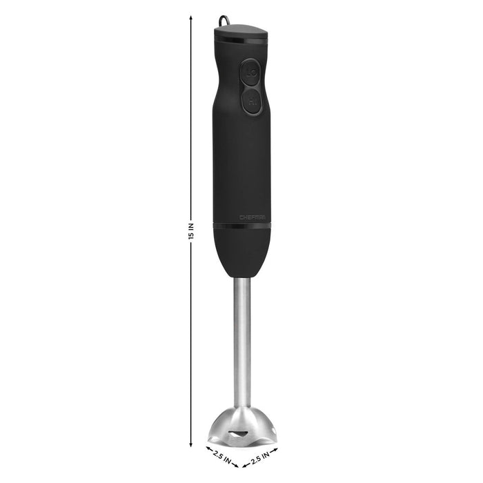 Chefman Multi-Speed Immersion Blender with Stainless Steel Blades - Black