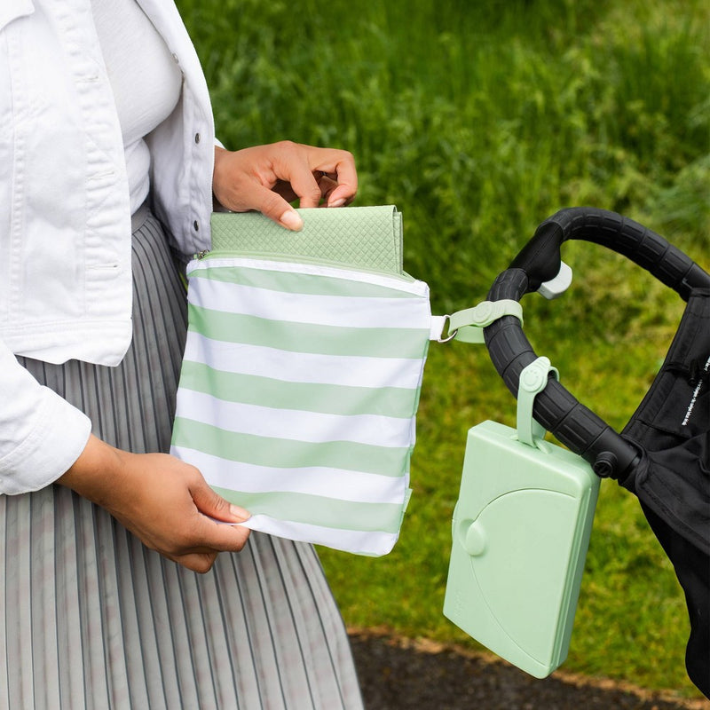 Ubbi On-The-Go Changing Mat + Bag - Sage Green